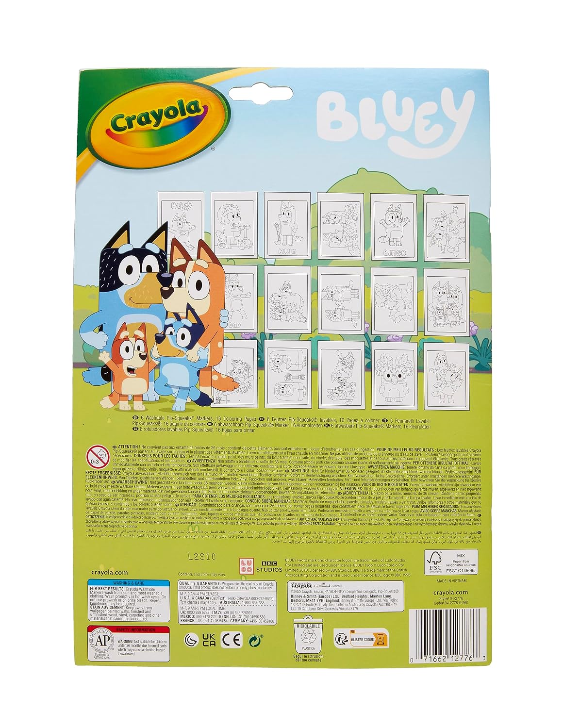 Crayola - Colour by Numbers - Bluey (Includes 16 Colouring Pages and 6 Mini-Markers) | Early Years Educational Colouring Fun | For Ages 3+