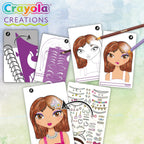 Crayola - Creations Compact Make-Up Artist Sketch Set | includes tutorial pages with beauty and makeup secrets and many pages of sketches |  trendy makeup and hairstyle tests and always find new fashion combinations | Ages 6+