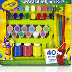 Crayola Washable Paint Set for Kids – 40-Piece Art Supplies Kit | Non-Toxic Washable Paints for School Projects, Crafts & Creative Fun