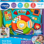 VTech Baby Beep Beep Driver – Interactive Steering Wheel Toy with Lights, Sounds, Buttons & Textures | Educational Toy for Babies 3–24 Months+