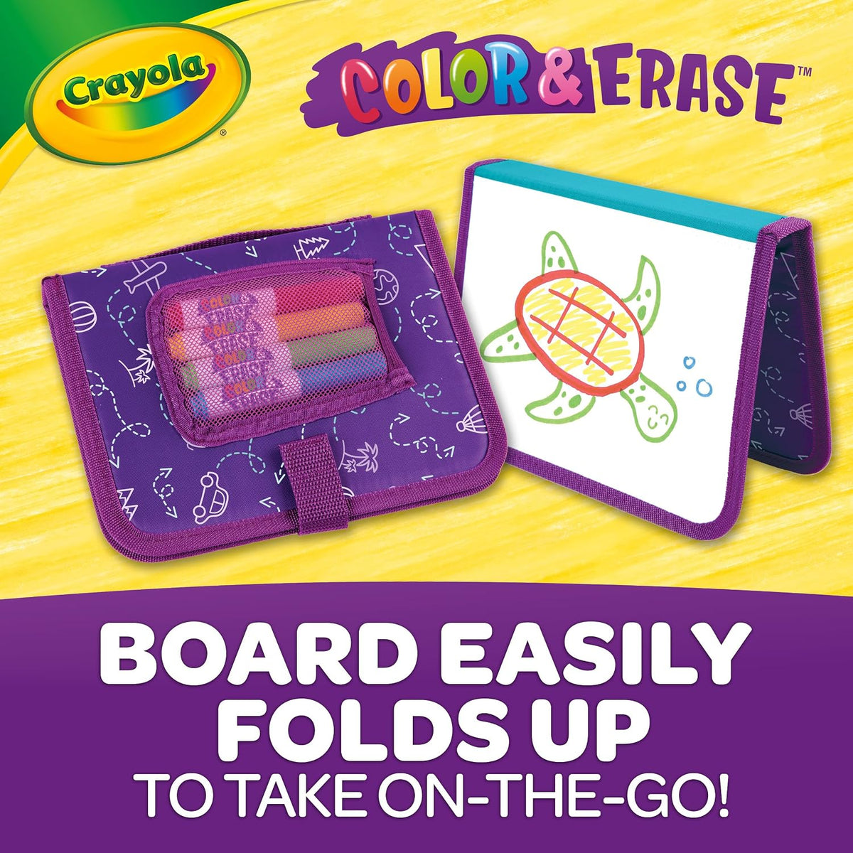 Crayola Color & Erase Drawing Board for Kids, Travel Coloring Kit, Gift 3+
