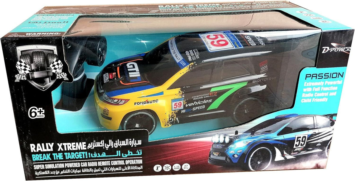 D Power – Rally Xtreme | RTR, Radio Remote Control SUV for Kids | 1:16 Scale, 27MHz, All Way Movement RC SUv | White / Black Asst.