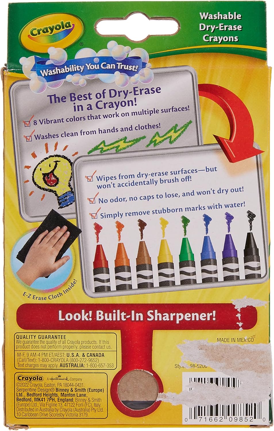 8 Ct. Dry-Erase Crayons, Large Size