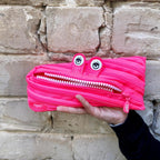 ZIPIT - Monster Pencil Case for Girls, Holds Up to 30 Pens, Machine Washable, Made of One Long Zipper! (Pink)