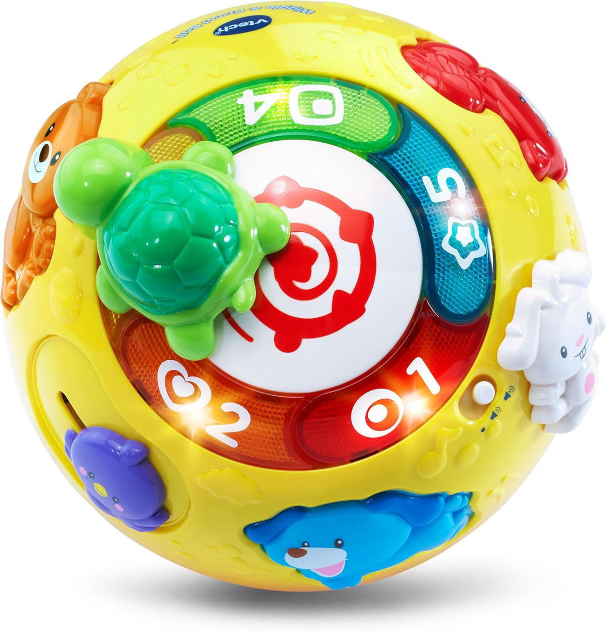Vtech - Crawl & Learn Bright Magical Lights Ball - Multicolour | Moving ball! Press the chunky buttons to meet the animals, learn numbers, and hear 4 songs and 12 melodies | Suitable ages 6 m + up