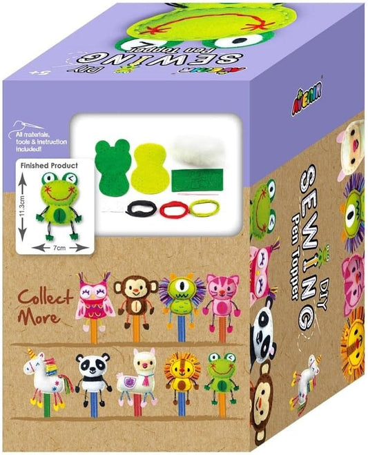 Avenir Sewing Pen Topper - Frog | DIY Pen Topper Friend Sewing Kit - Hours of Entertainment & Creativity | Tools & Instructions Included, Easy and Fun Activity for Kids +