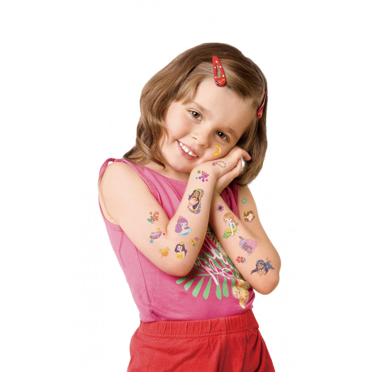 Avenir Tattoo Sticker - Princess | 52pc Set of Temporary Tattoos - High-Quality Water-Based Ink - Safe and Easy to Apply and Remove - Lasts 3-5 Days for Kids 3+