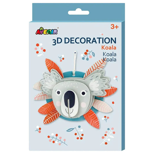 Avenir 3D Decoration - Koala Kit | Turn Your Wall into a Zoo! Create 3D Decorations with Pre-Cut Cardboard Puzzle Pieces | Thoughtful and Creative Gift Option for Kids 3+