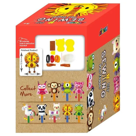 Avenir Sewing Pen Topper - Lion | DIY Pen Topper Friend Sewing Kit - Hours of Entertainment & Creativity | Tools & Instructions Included, Easy and Fun Activity for Kids +