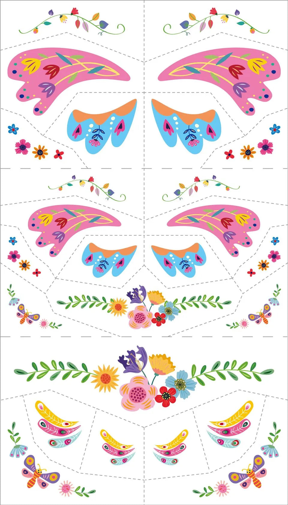 Avenir - Fancy Me Face Stickers & Tattoos for Kids – Fantasy Garden World | 110+ Cosmetic-Grade Removable Stickers | Safe Family Fun Activity for Dress-Up, Parties & Creative Play