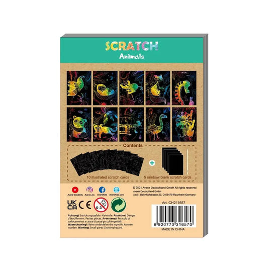 Avenir - Scratch Mini Book Animals | easy-to-use activity book is perfect for unleashing your child's imagination and creativity, while also fostering essential skills such as motor skills, hand-eye coordination, and manual dexterity | Ages 3+