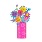 Avenir - Pom Pom Bouquet - Flowers Multicolor |  activity for kids |  pre-cut felts and felt stickers |  Perfect work of art to keep for room decoration or to give as a gif | ages 3+