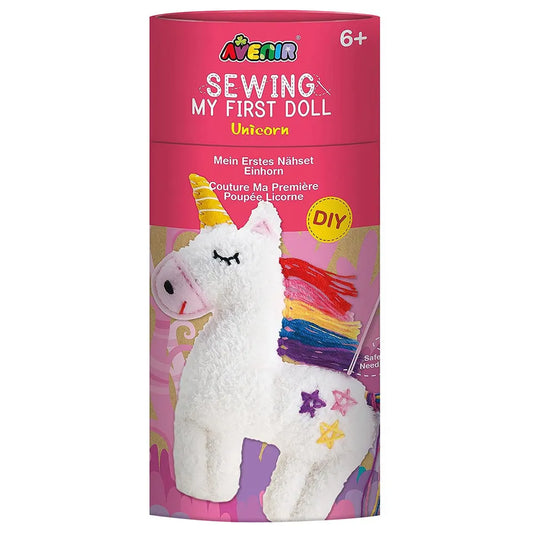 Avenir Sewing My First Doll - Unicorn Kit | Create a Super Soft Unicorn, Develop Motor Skills & Creativity | Safe and Educational - Trusted Art, Learning, and Entertainment for Kids 3+