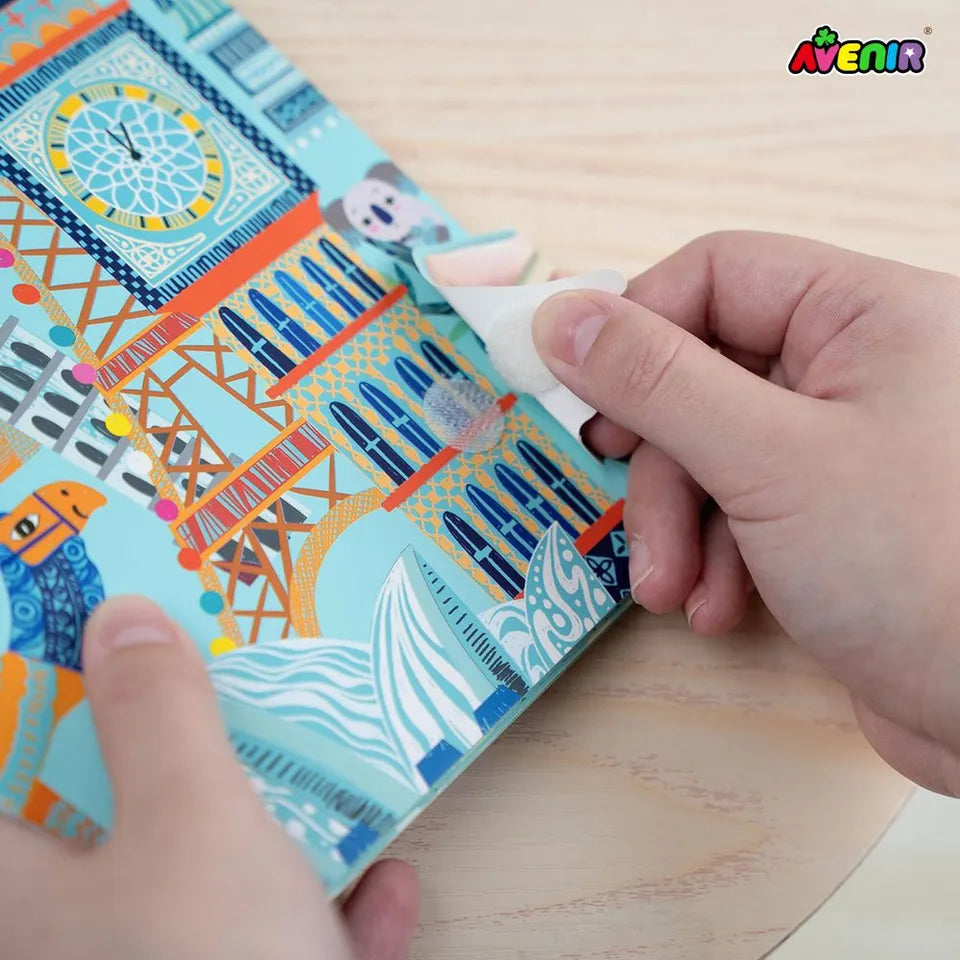 Avenir - Let’s Travel Together A5 Scratch Book – Travel the World | Portable Scratch Art Drawing Pad for Kids | Creative On-the-Go Activity for Airplane, Train & Road Trips
