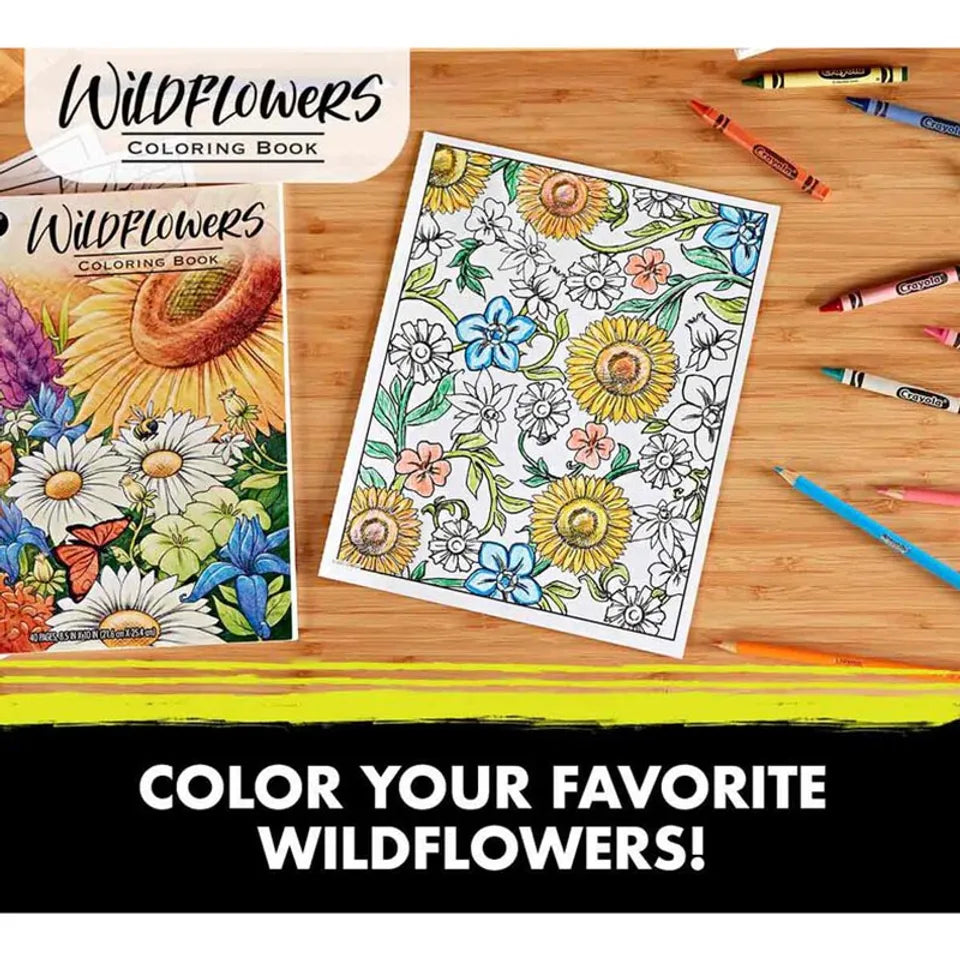 40-Page Coloring Book, Wildflowers