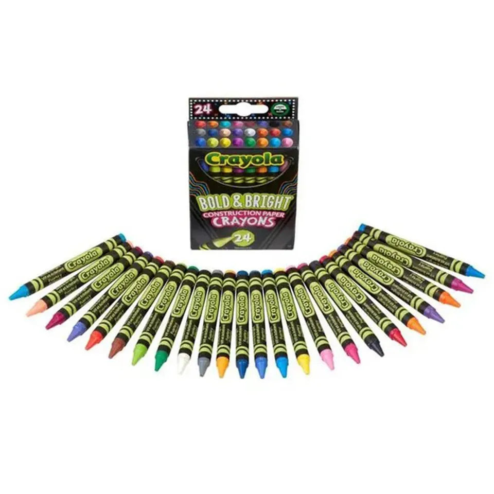Crayola - Construction Paper Crayons | School & Art Supplies, Pack of 24 | Bold & Bright Colors | 3+ Yrs