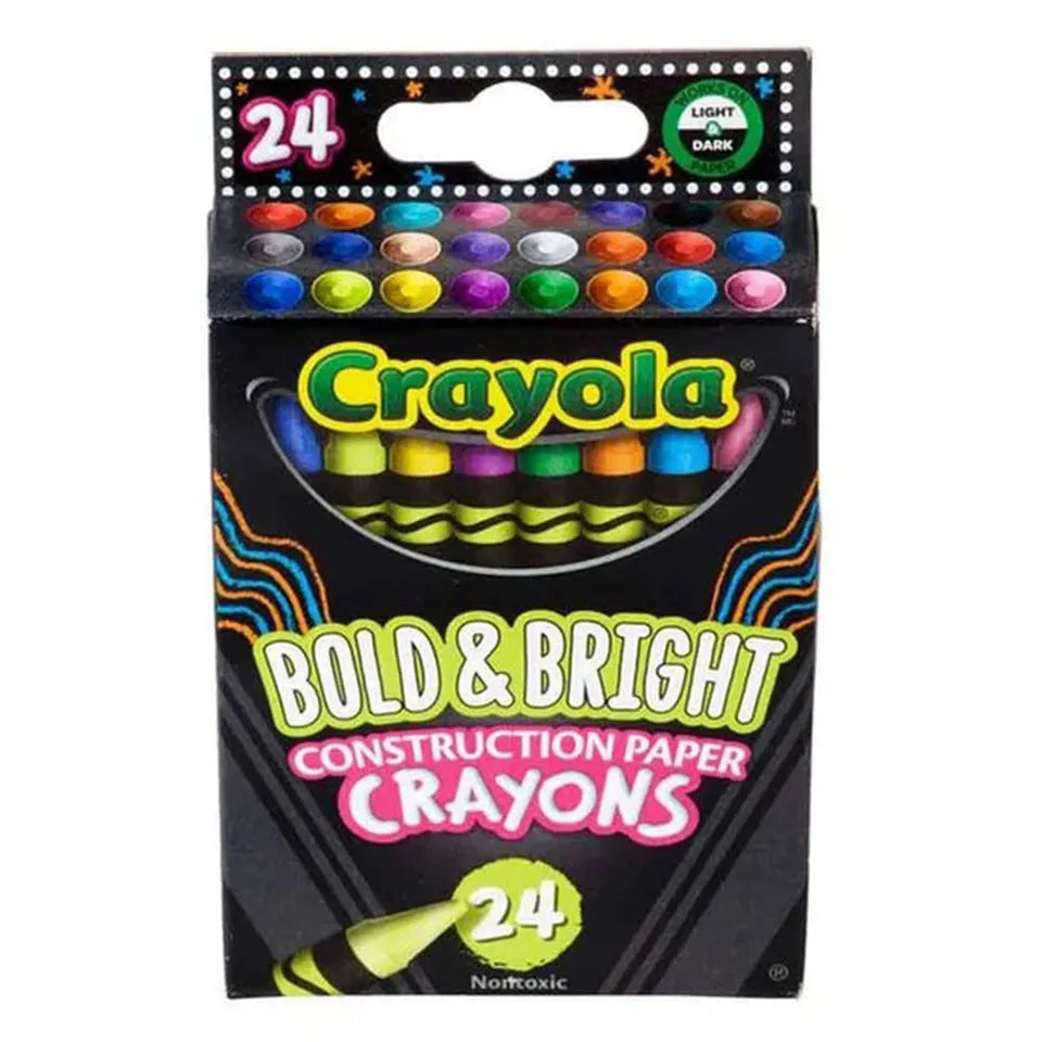 Crayola - Construction Paper Crayons | School & Art Supplies, Pack of 24 | Bold & Bright Colors | 3+ Yrs