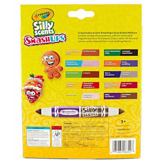 10 Ct Silly Scents Smash Ups, Broad LIne Dual-Ended  Washable Markers