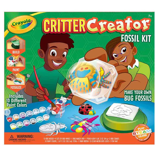 Crayola – Critter Creator - Fossil Kit | Metallic Clay Art Kit with Paint & Fossil Molds | STEM System, 7+ Yrs