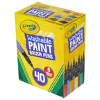Crayola – Washable Paint Brush Pens | Easy to Remove Paints, 8 Colors, Pack of 40 | 5+ Yrs