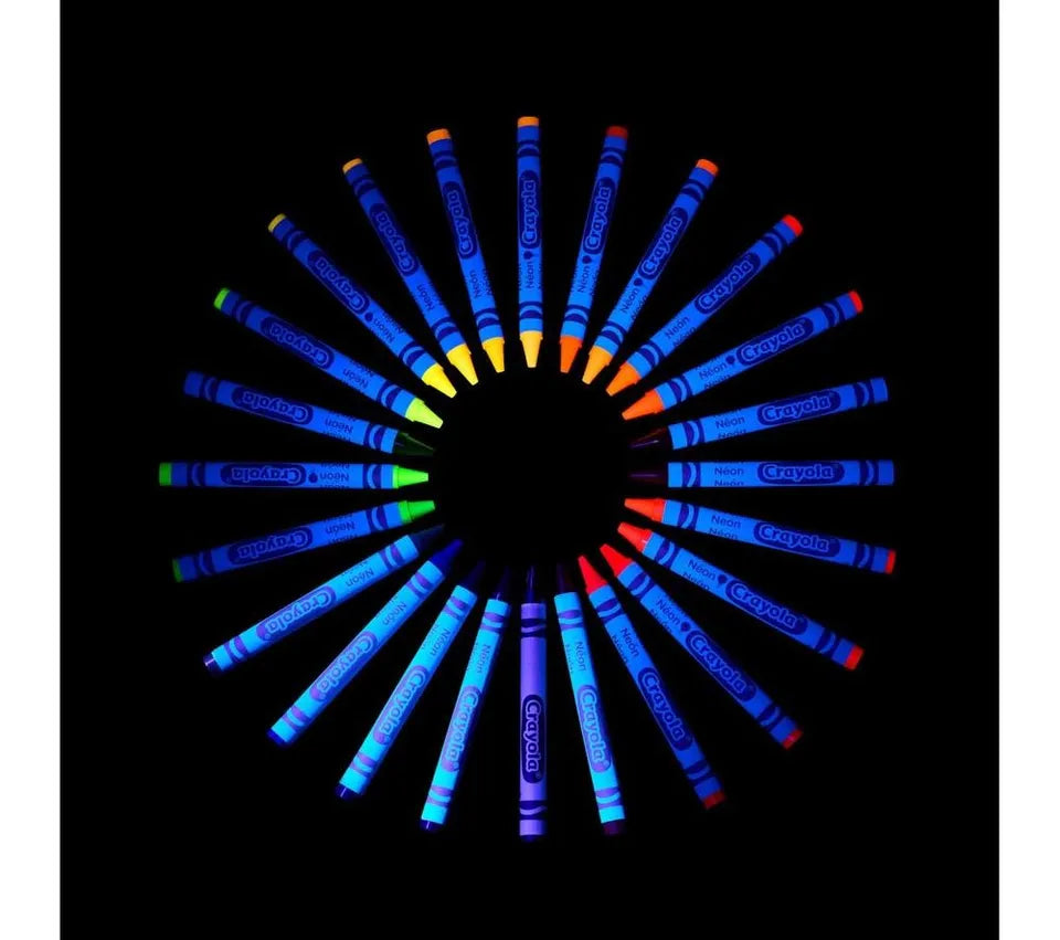 Crayola Neon Crayons for Kids (24ct), Includes 16 Glow in The Dark Colors, Kids Art Supplies, Gift for Girls & Boys, Ages 3+