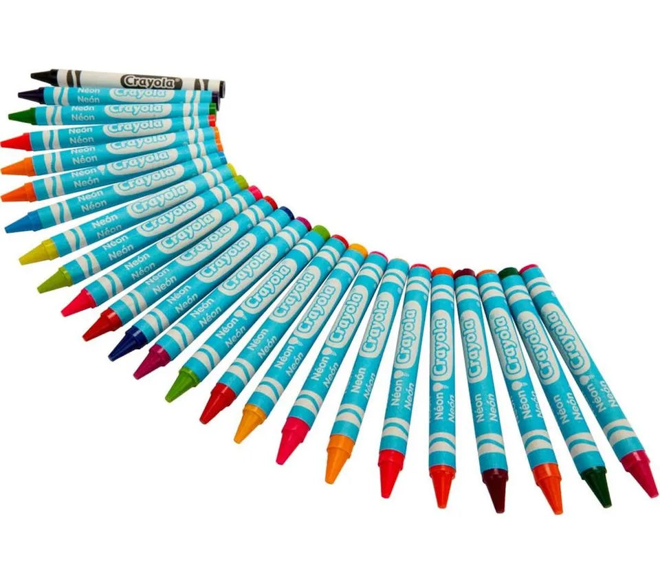Crayola Neon Crayons for Kids (24ct), Includes 16 Glow in The Dark Colors, Kids Art Supplies, Gift for Girls & Boys, Ages 3+