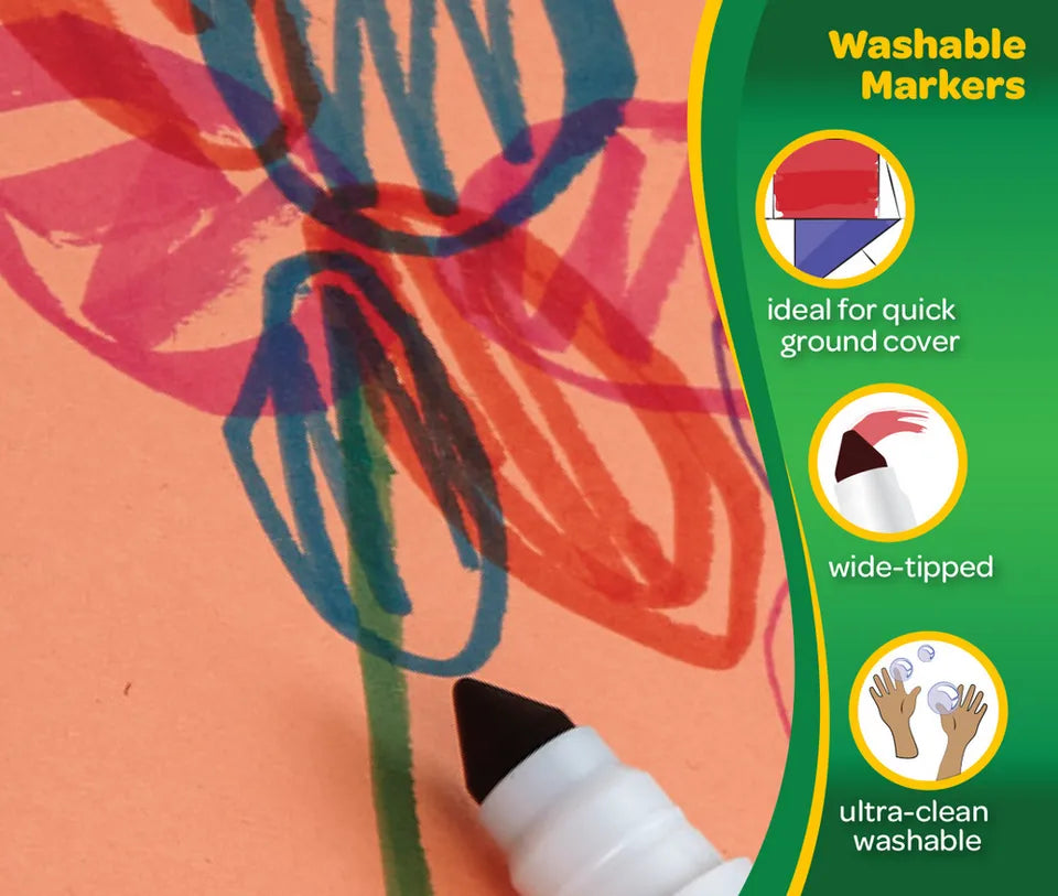 Crayola Washable Marker Set, 48 Broad Line Markers for Kids, 8 Gel Markers, 8 Window Markers, Gifts for Boys & Girls, Ages 3+