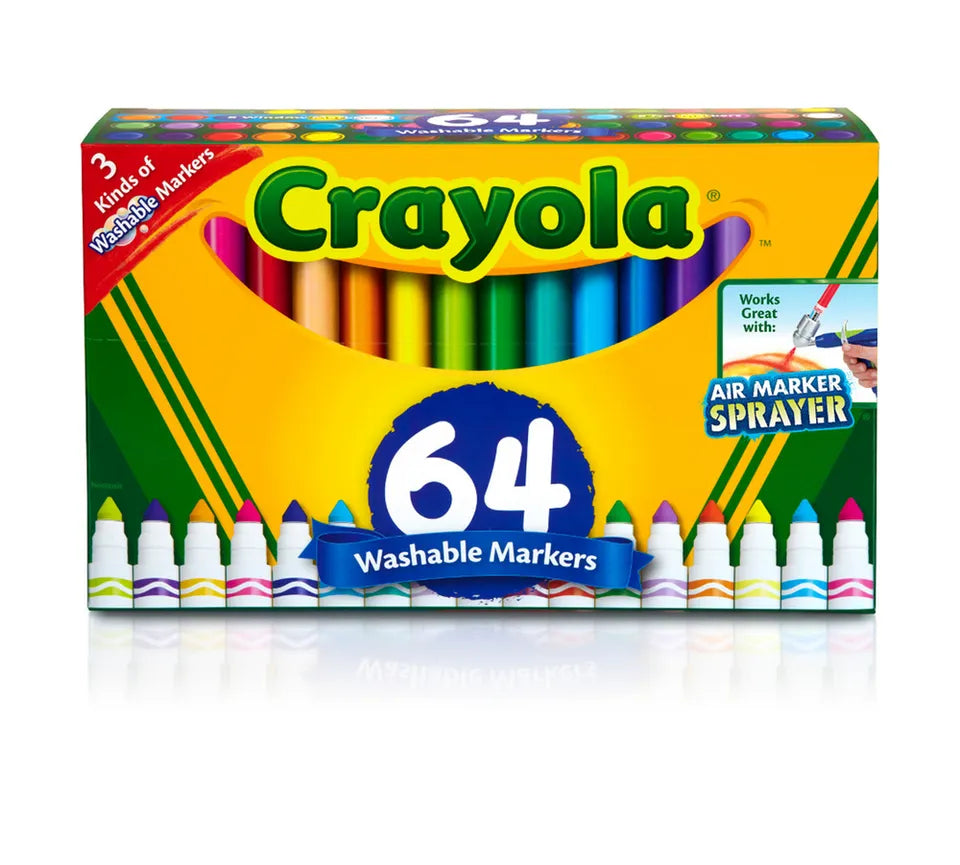 Crayola Washable Marker Set, 48 Broad Line Markers for Kids, 8 Gel Markers, 8 Window Markers, Gifts for Boys & Girls, Ages 3+