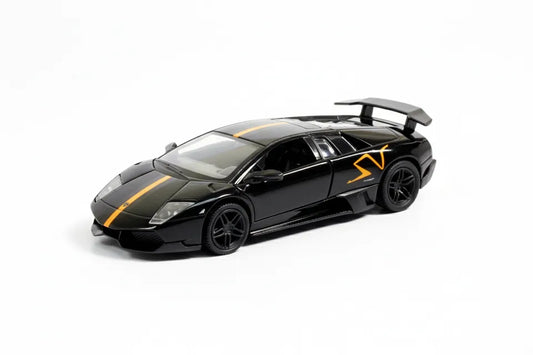 D-Power 1:36 Diecast Lamborghini LP670-4 Murciélago Special Edition – Black Model Car, Pull Back Action, Collectible Supercar Toy