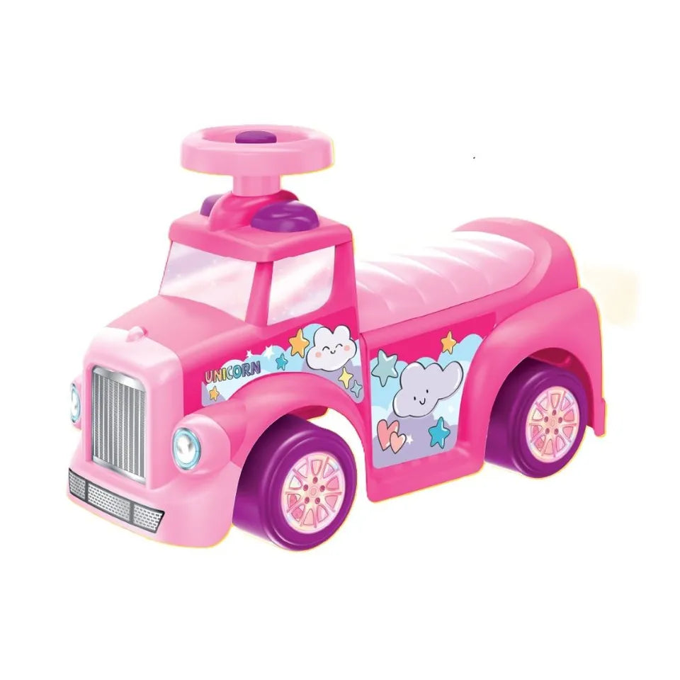 My First Foot to Floor  Unicorn– Multicolour | Toddler Walker Foot to Floor Slider | Hidden Storage Space, Moveable Steering Wheel & Squeaky Horn | Pre-School & Nursery Walking Aid | Ages 1+
