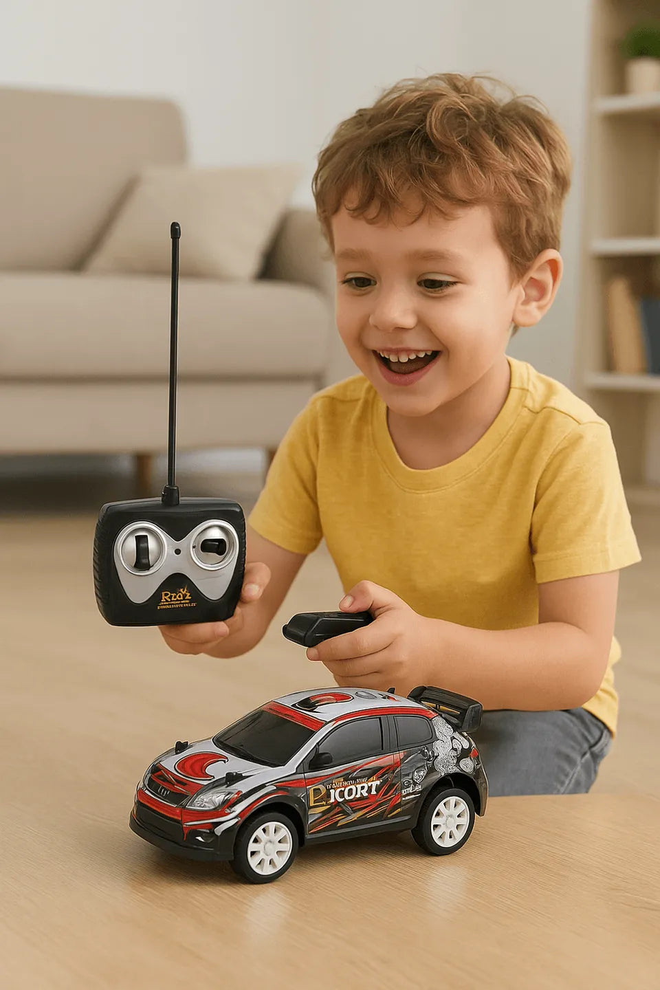 D Power – Rally Monster | RTR, Radio Remote Control Car for Kids | 1:26 Scale, 27MHz, All Way Movement RC Car | White Asst.