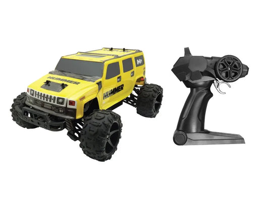 D-power - 1:10 Yellow HUMMER H2 RC Car – 2.4GHz Remote Control Truck, 7.4V USB Rechargeable Battery, Off-Road SUV for Kids Ages 6+