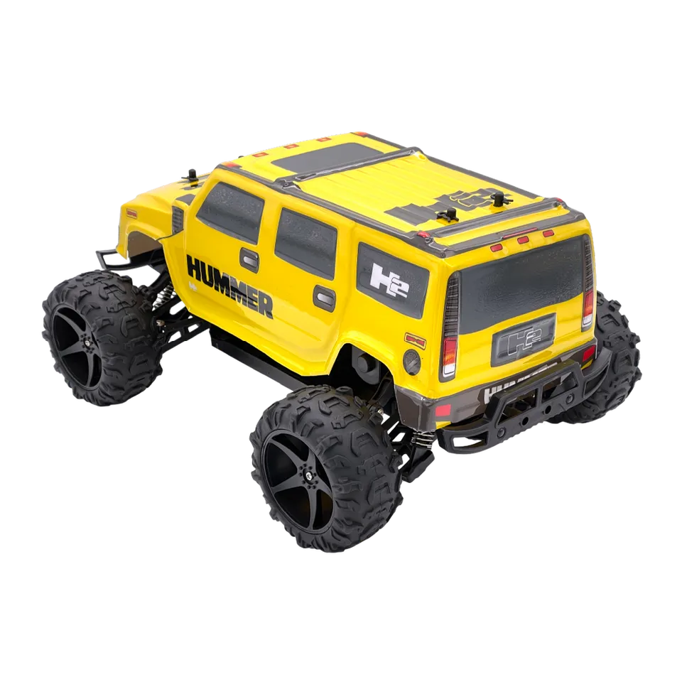 D-power - 1:10 Yellow HUMMER H2 RC Car – 2.4GHz Remote Control Truck, 7.4V USB Rechargeable Battery, Off-Road SUV for Kids Ages 6+
