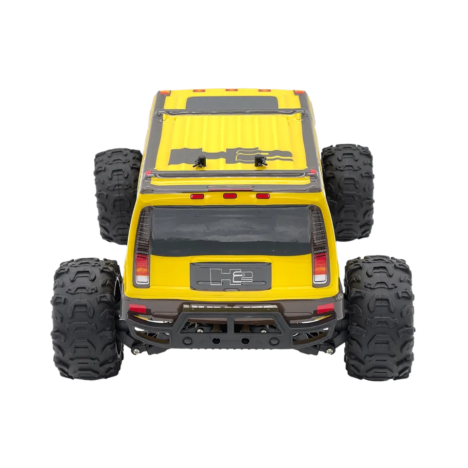 D-power - 1:10 Yellow HUMMER H2 RC Car – 2.4GHz Remote Control Truck, 7.4V USB Rechargeable Battery, Off-Road SUV for Kids Ages 6+