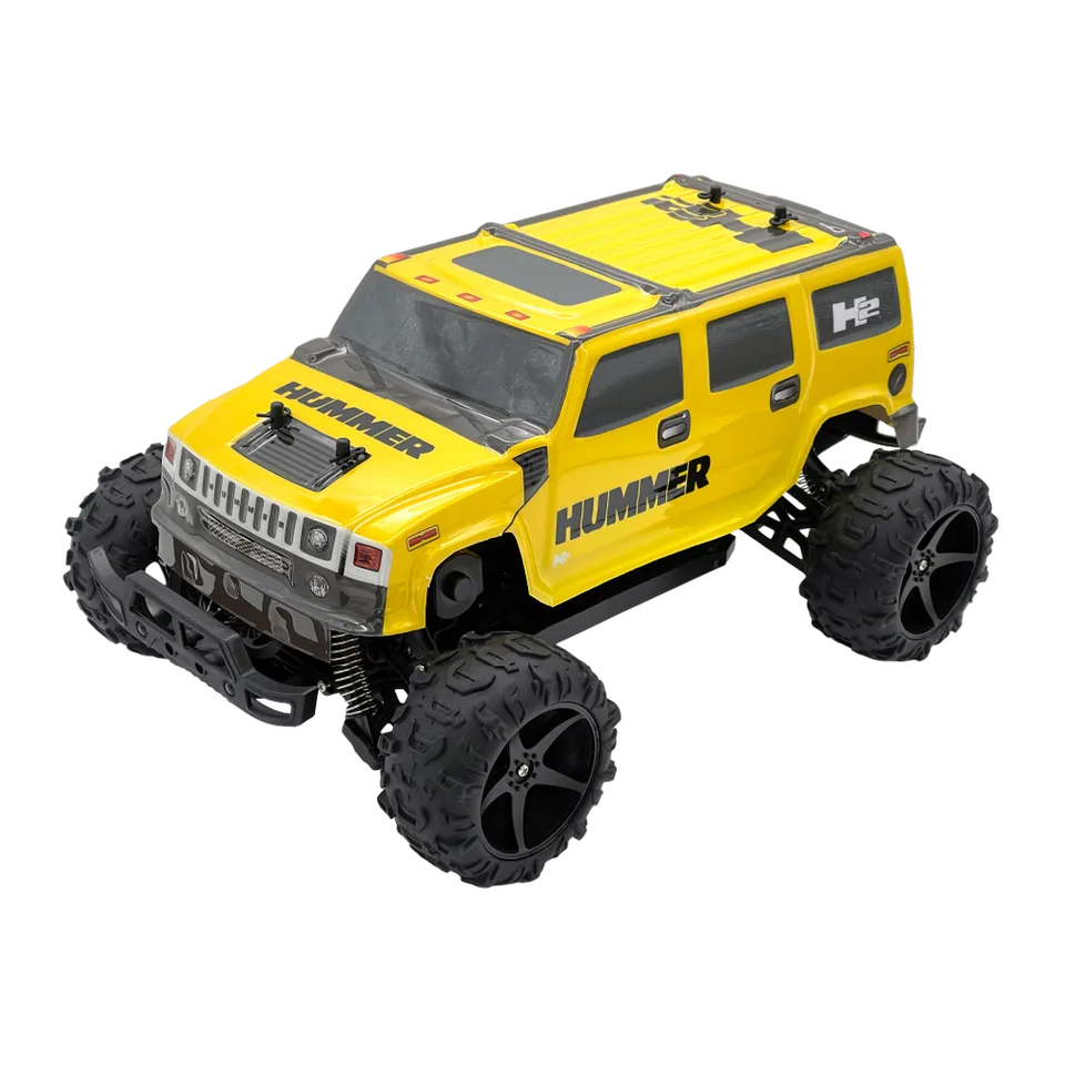 D-power - 1:10 Yellow HUMMER H2 RC Car – 2.4GHz Remote Control Truck, 7.4V USB Rechargeable Battery, Off-Road SUV for Kids Ages 6+
