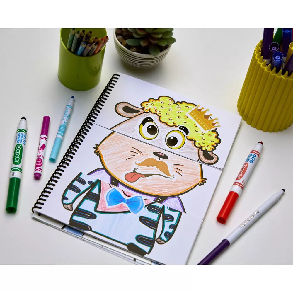 Crayola “Today I Feel” Animal Mix & Match Flip Book – Emotion Learning Activity for Toddlers, 30 Pages & 50+ Stickers | Preschool Feelings Book for Coloring, Mixing & Matching | Educational Gift for Kids Ages 3+
