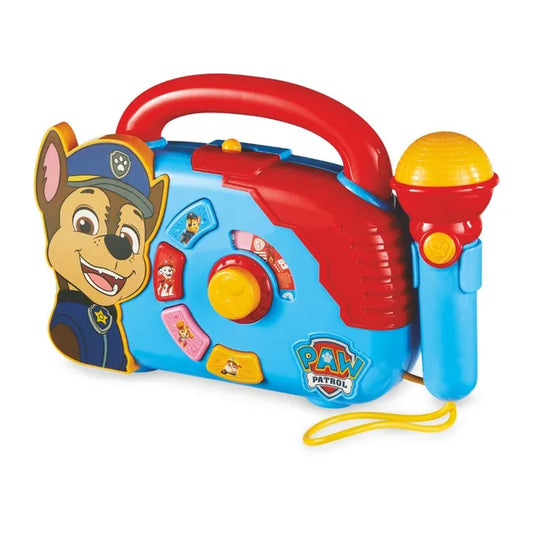 Nickelodeon - Paw Patrol Boombox With Light & Working Microphone To Sing Along | Portable and Lightweight design for portability | Age Recommendation: Generally suitable for children aged 18 m+