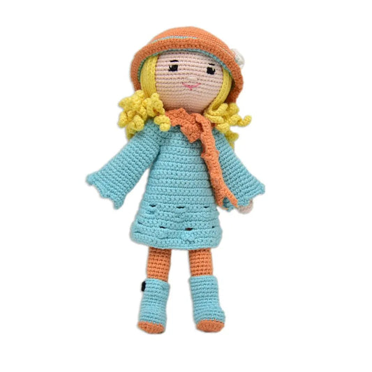 Happy Threads Handmade Crocheted Adorable Grace Doll (15 inches) – Multicolour | Crochet Toys | Child Safe | for Babies 6 Months & Above | Dolls for Boys/Girls| For Birthday Gift | Decorative Items for Room