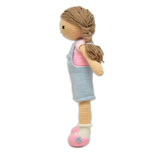 Happy Threads Handmade Crocheted Love & Care Emma Doll (17 inches) – Multicolour | Crochet Toys | Child Safe | for Babies 6 Months & Above | Dolls for Boys/Girls| For Birthday Gift | Decorative Items for Room