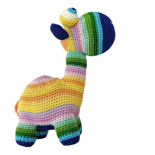 Happy Threads Handmade Crocheted Rainbow Camel (10 inch) – Multicolour | Crochet Toys | Child Safe | for Babies 6 Months & Above | Dolls for Boys/Girls| for Birthday Gift | Decorative Items for Room
