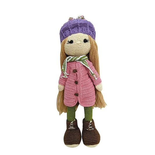 Happy Threads Handmade Crocheted Star Walk (12 inch) – pink | Crochet Toys | Child Safe | for Babies 6 Months & Above | Dolls for Boys/Girls| for Birthday Gift | Decorative Items for Room