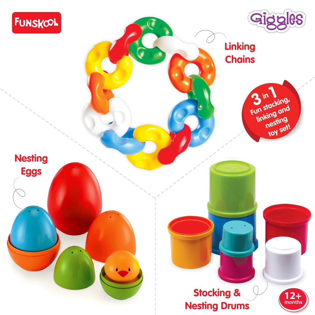 Funskool - LINK STACK & NEST TOY SET