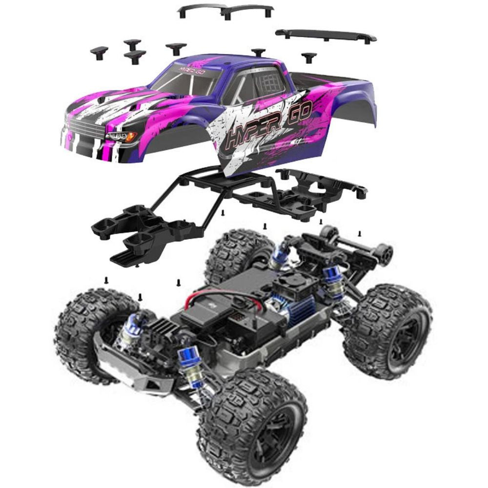 MJX – RC Hobby Grade GPS Truck | High Speed 38km/h, 2.4Ghz Remote Control | 1:16 Scale Radio Controlled Off-roader w Bluetooth & App | RTR, All Terrain - Purple