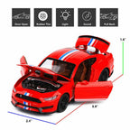 D-power MSZ – Ford Shelby GT350 - Red | Die-Cast Replica, Ultimate Collector's Item, Super Cars | Toy Vehicles, Metal Toy Car Model - Pull Back Collection | Size - 1:32, For Kids 3+