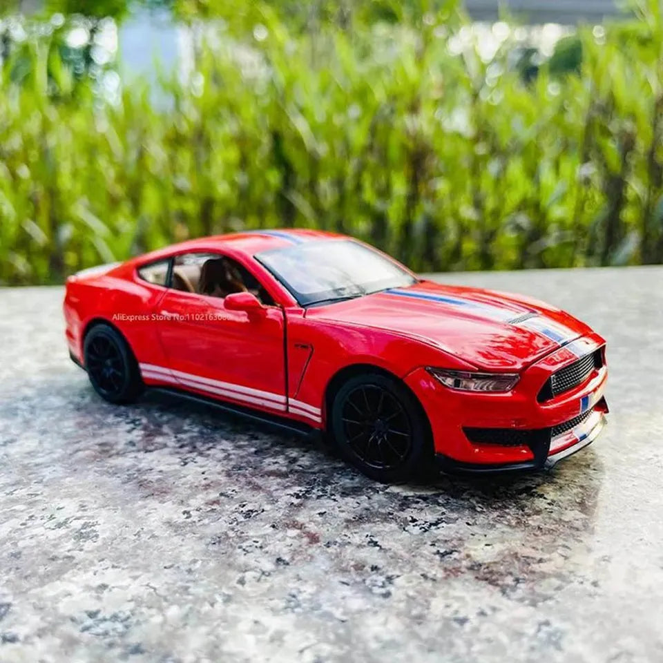 D-power MSZ – Ford Shelby GT350 - Red | Die-Cast Replica, Ultimate Collector's Item, Super Cars | Toy Vehicles, Metal Toy Car Model - Pull Back Collection | Size - 1:32, For Kids 3+