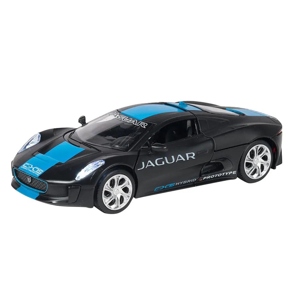 D-power MSZ – Jaguar C-X75 - Black | Die-Cast Replica, Ultimate Collector's Item, Super Cars | Toy Vehicles, Metal Toy Car Model - Pull Back Collection | Size - 1:32, For Kids 3+