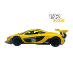 D-power MSZ – McLaren P1™ GTR - Yellow | Die-Cast Replica, Ultimate Collector's Item, Super Cars | Toy Vehicles, Metal Toy Car Model - Pull Back Collection | Size - 1:31, For Kids 3+