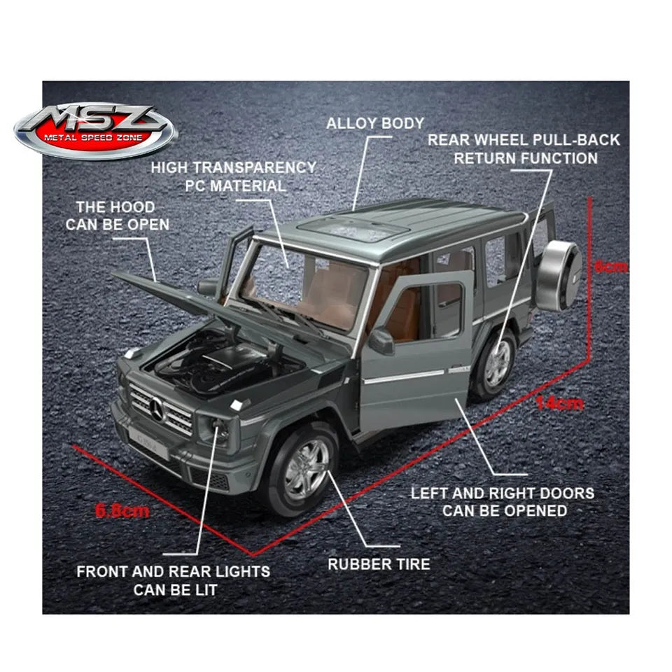 D-power MSZ – Mercedes Benz G350D - Black | Die-Cast Replica, Ultimate Collector's Item, SUV Cars | Toy Vehicles, Metal Toy Car Model - Pull Back Collection | Size - 1:32, For Kids 3+
