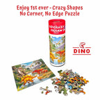 Unikplay - Mini Jigsaw Puzzle Tube – Dino | 30-Piece Dinosaur Puzzle for Kids | Unique Shaped Pieces | Travel-Friendly Educational Toy | Ages 3+