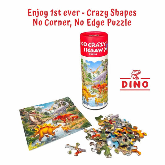 Unikplay - Mini Jigsaw Puzzle Tube – Dino | 30-Piece Dinosaur Puzzle for Kids | Unique Shaped Pieces | Travel-Friendly Educational Toy | Ages 3+